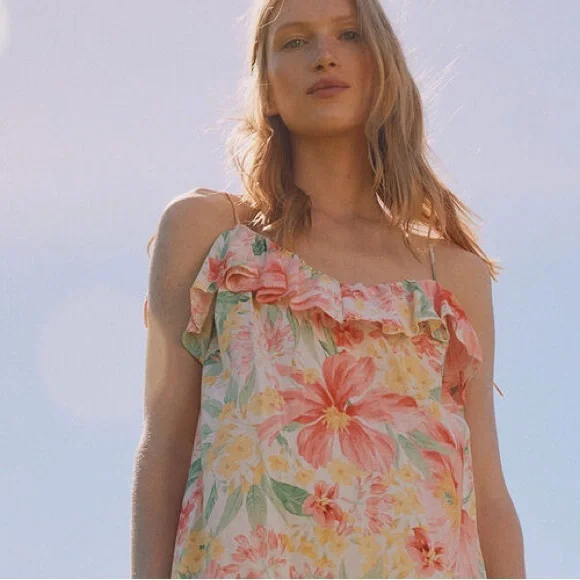 H&M Floral Ruffle Dress NWT - Picture 6 of 13